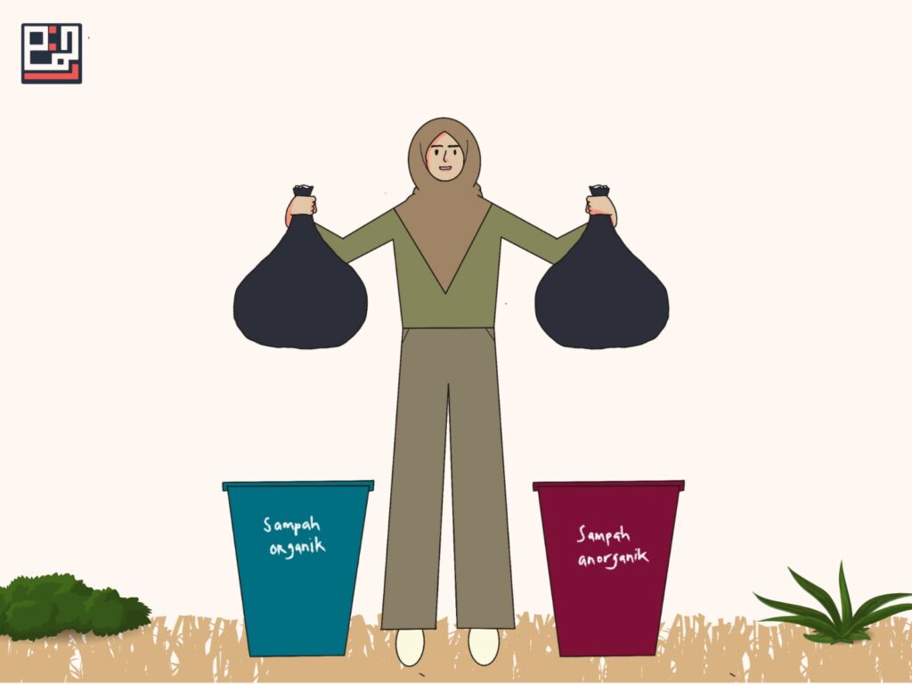 perempuan mengelola sampah